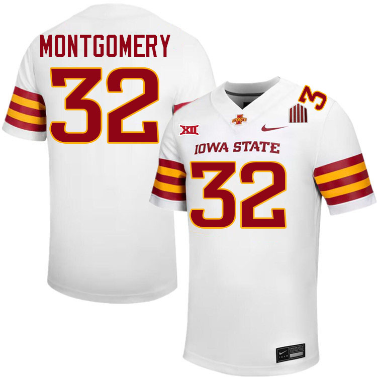 David Montgomery Jersey,Iowa State Cyclones #32 David Montgomery College Jersey Youth-White